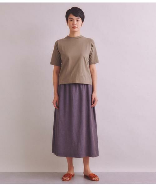 SIPULI / シプリ Tシャツ | ［Elama］Organic Cotton Cross Jersey 5分袖モックネックプルオーバー | 詳細14