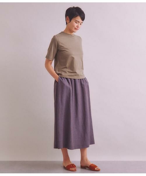 SIPULI / シプリ Tシャツ | ［Elama］Organic Cotton Cross Jersey 5分袖モックネックプルオーバー | 詳細15