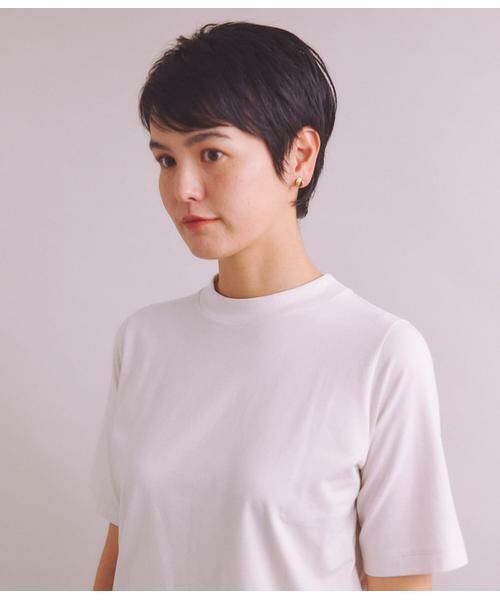 SIPULI / シプリ Tシャツ | ［Elama］Organic Cotton Cross Jersey 5分袖モックネックプルオーバー | 詳細3