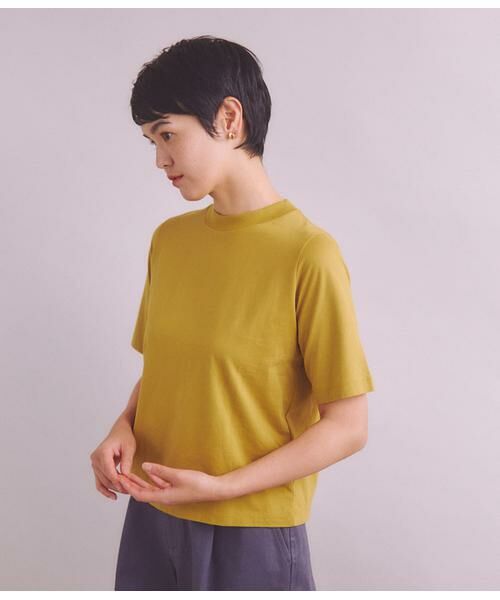 SIPULI / シプリ Tシャツ | ［Elama］Organic Cotton Cross Jersey 5分袖モックネックプルオーバー | 詳細9