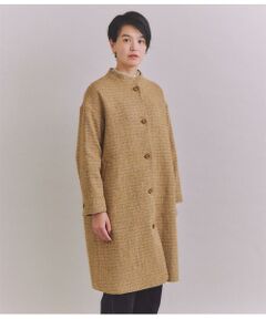 Mixcolor Tweed スタンドカラーロングコート