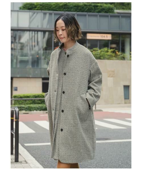 SIPULI / シプリ その他アウター | Mixcolor Tweed スタンドカラーロングコート | 詳細23