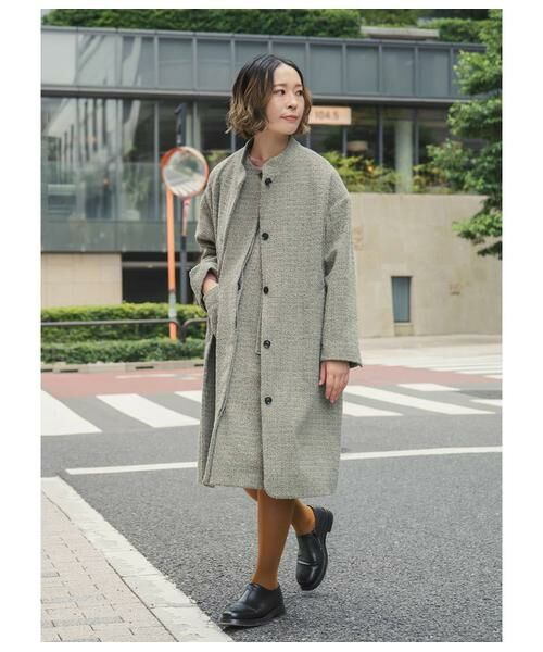 SIPULI / シプリ その他アウター | Mixcolor Tweed スタンドカラーロングコート | 詳細26