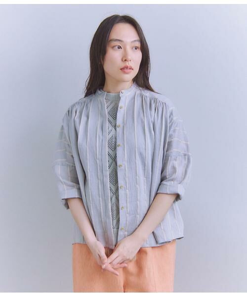 SIPULI / シプリ シャツ・ブラウス | [ACAR]Big Stripe ピンタックギャザーブラウス | 詳細1