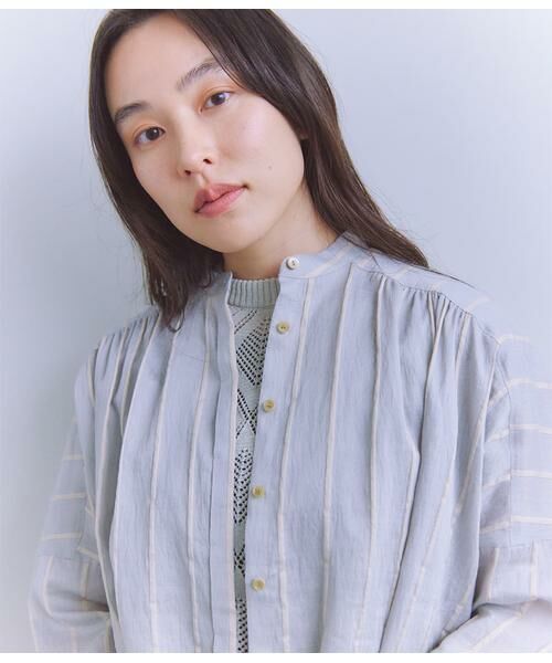 SIPULI / シプリ シャツ・ブラウス | [ACAR]Big Stripe ピンタックギャザーブラウス | 詳細3