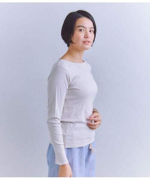 セール】 ［LOTUS］Round Body Fraise 長袖ボートネックプル