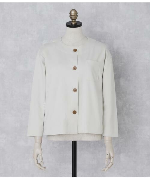 SIPULI/シプリ Lusuter Soft Jersey クルーネックカーディガン ホワイト 3 SIPULI/シプリ Lusuter Soft Jersey クルーネックカーディガン ホワイト 3