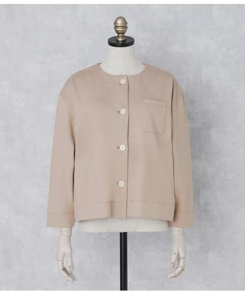 SIPULI/シプリ Lusuter Soft Jersey クルーネックカーディガン ピンク 3 SIPULI/シプリ Lusuter Soft Jersey クルーネックカーディガン ピンク 3