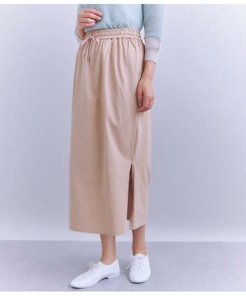 SIPULI/シプリ Lusuter Soft Jersey アシンメトリースリットスカート ピンク 2 SIPULI/シプリ Lusuter Soft Jersey アシンメトリースリットスカート ピンク 2