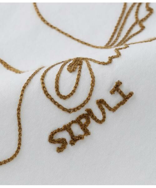 SIPULI / シプリ Mercerization Jersey チェーン刺繍Ｔシャツ Mercerization Jersey チェーン刺繍Tシャツ （カットソー