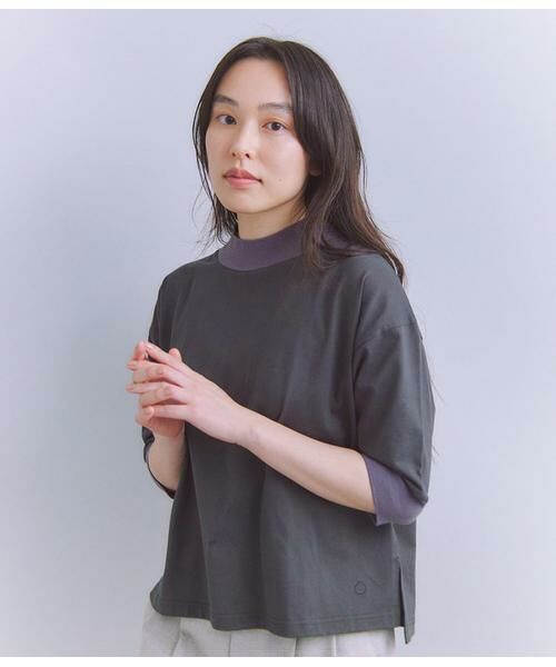 SIPULI/シプリ Lusuter Soft Jersey モックネックプルオーバー ダークグレー 2 SIPULI/シプリ Lusuter Soft Jersey モックネックプルオーバー ダークグレー 2