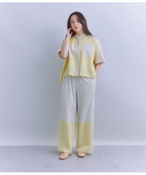 【202】スマイルさん専用 セール】 Sheer Jacquard レース切替ブラウス (シャツ