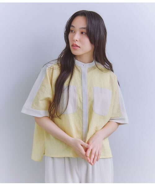 Sheer Jacquard レース切替ブラウス （シャツ・ブラウス