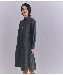 SIPULI / シプリ ミニ丈・ひざ丈ワンピース | Cotton Linen Pin Stripe ポケットロングシャツドレス