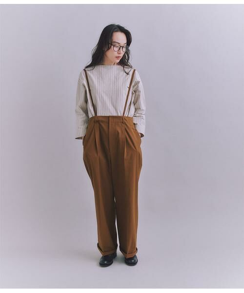 SIPULI / シプリ シャツ・ブラウス | Cotton Linen Double Stripe ガゼット付ブラウス | 詳細8