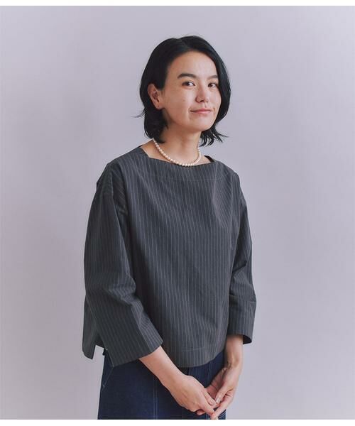 SIPULI / シプリ シャツ・ブラウス | Cotton Linen Pin Stripe ガゼット付ブラウス | 詳細1