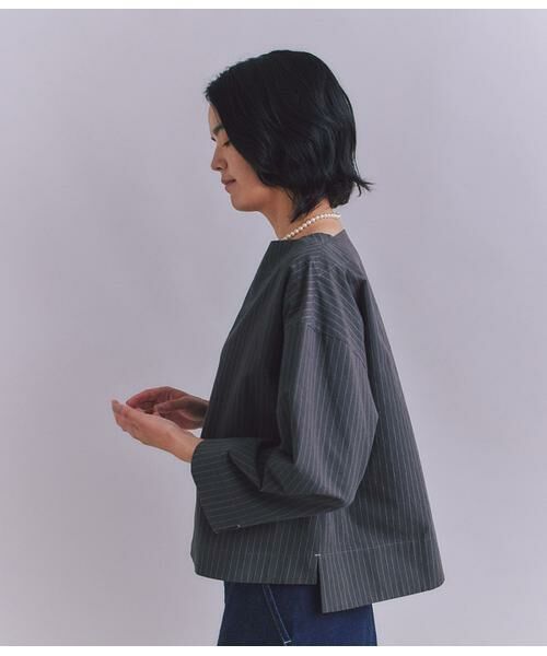 SIPULI / シプリ シャツ・ブラウス | Cotton Linen Pin Stripe ガゼット付ブラウス | 詳細2