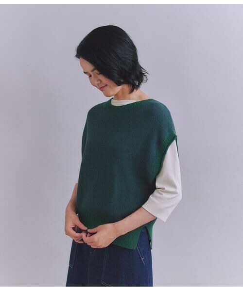 SIPULI / シプリ ベスト | Organic Cotton Wool 配色2wayニットベスト | 詳細12