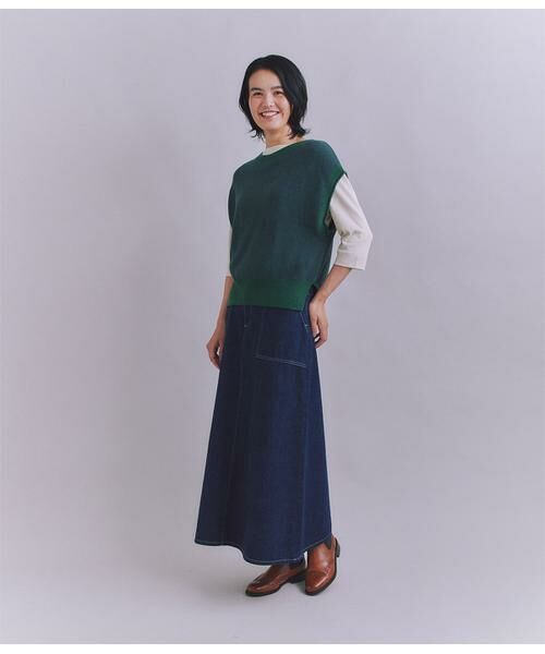 SIPULI / シプリ ベスト | Organic Cotton Wool 配色2wayニットベスト | 詳細13