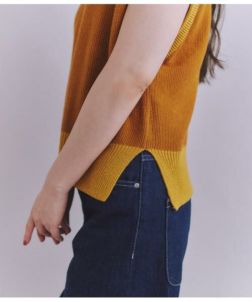 SIPULI / シプリ ベスト | Organic Cotton Wool 配色2wayニットベスト | 詳細4