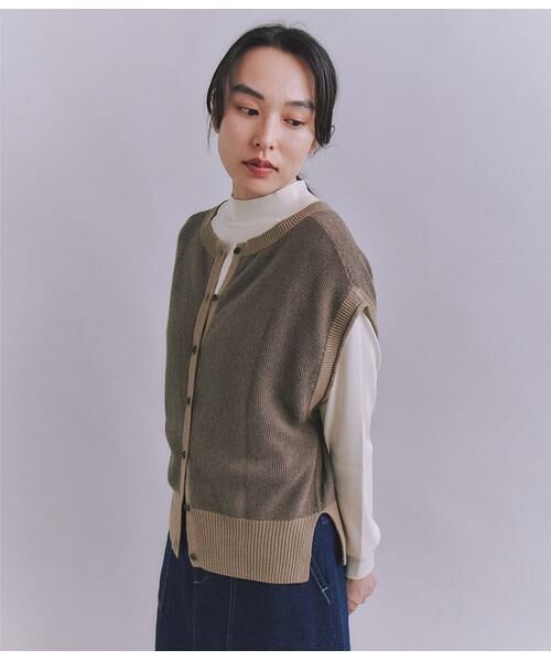 SIPULI / シプリ ベスト | Organic Cotton Wool 配色2wayニットベスト | 詳細8