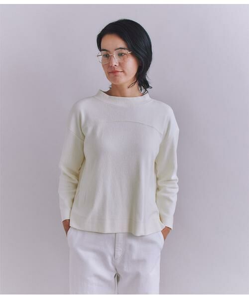 SIPULI / シプリ カットソー | Crepe Double Face Knit 切替えボトルネックプルオーバー | 詳細1