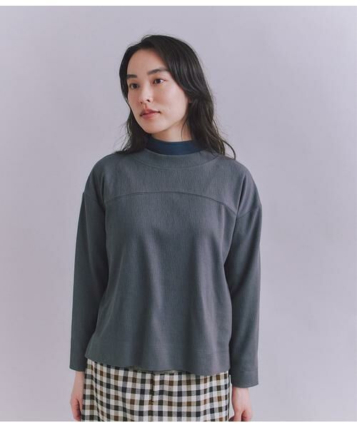 SIPULI / シプリ カットソー | Crepe Double Face Knit 切替えボトルネックプルオーバー | 詳細11