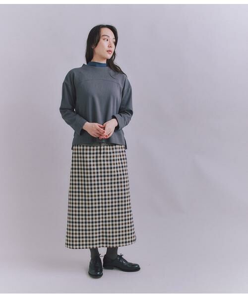 SIPULI / シプリ カットソー | Crepe Double Face Knit 切替えボトルネックプルオーバー | 詳細12