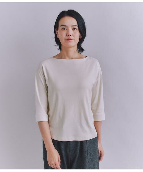 SIPULI / シプリ カットソー | ［LOTUS］Urtla High Gauge Rib 6分袖 ボートネックプルオーバー | 詳細1