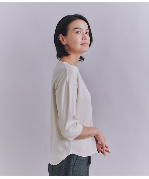 SIPULI / シプリ カットソー | ［LOTUS］Urtla High Gauge Rib 6分袖 ボートネックプルオーバー | 詳細2