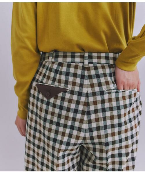 SIPULI / シプリ チノ・ワークパンツ | Woolish Block Check ダブルテーパードパンツ | 詳細4