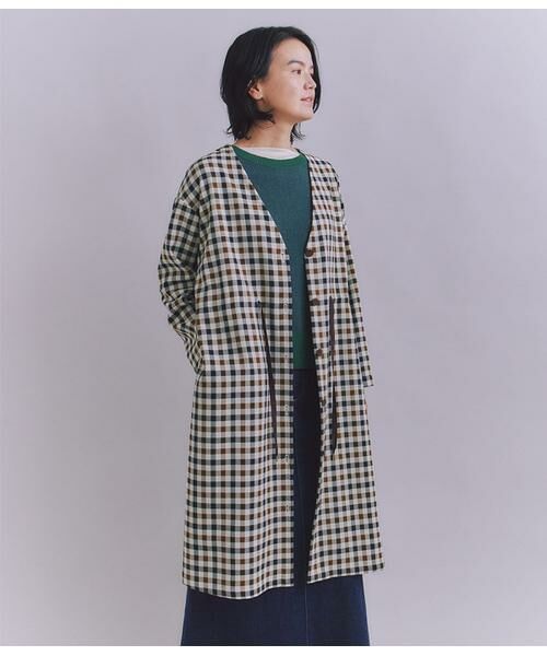 SIPULI / シプリ ミニ丈・ひざ丈ワンピース | Woolish Block Check リボンドロストドレス | 詳細1