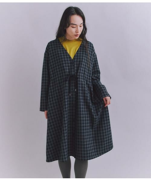 SIPULI / シプリ ミニ丈・ひざ丈ワンピース | Woolish Block Check リボンドロストドレス | 詳細10