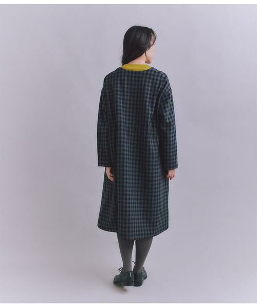 SIPULI / シプリ ミニ丈・ひざ丈ワンピース | Woolish Block Check リボンドロストドレス | 詳細13