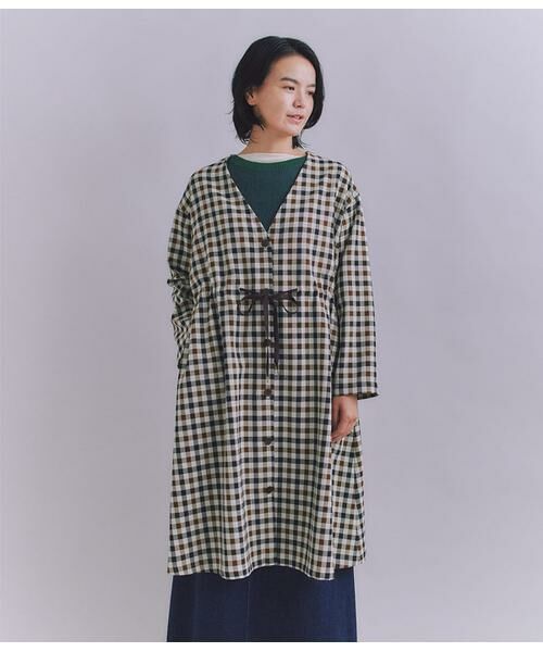 SIPULI / シプリ ミニ丈・ひざ丈ワンピース | Woolish Block Check リボンドロストドレス | 詳細4