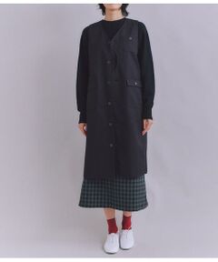SIPULI / シプリ ミニ丈・ひざ丈ワンピース | Coated Cotton Poly Twill ハーフムーンポケットドレス