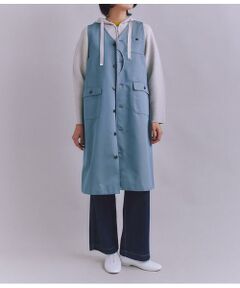 SIPULI / シプリ ミニ丈・ひざ丈ワンピース | Coated Cotton Poly Twill ハーフムーンポケットドレス