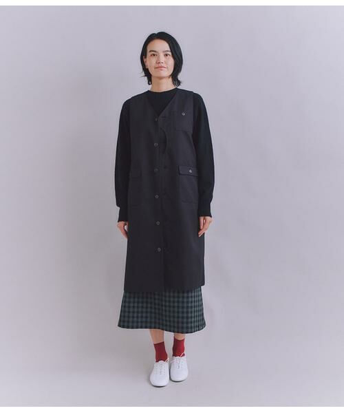 SIPULI / シプリ ミニ丈・ひざ丈ワンピース | Coated Cotton Poly Twill ハーフムーンポケットドレス | 詳細14