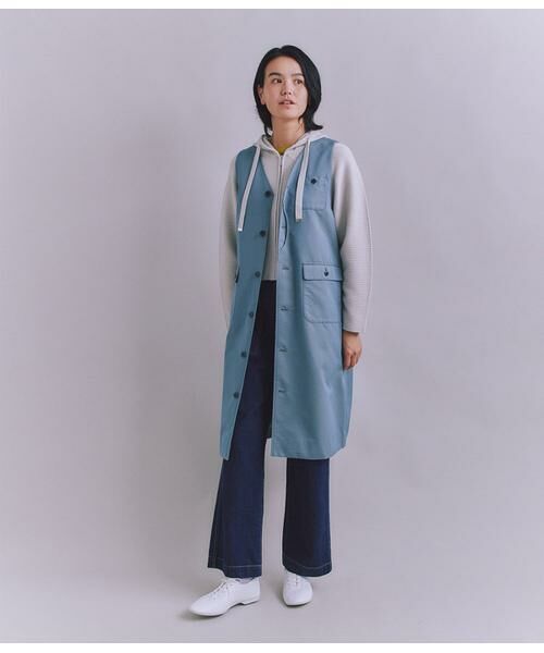 SIPULI / シプリ ミニ丈・ひざ丈ワンピース | Coated Cotton Poly Twill ハーフムーンポケットドレス | 詳細18