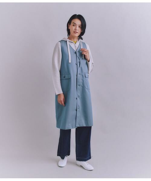 SIPULI / シプリ ミニ丈・ひざ丈ワンピース | Coated Cotton Poly Twill ハーフムーンポケットドレス | 詳細19