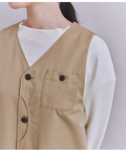 SIPULI / シプリ ミニ丈・ひざ丈ワンピース | Coated Cotton Poly Twill ハーフムーンポケットドレス | 詳細4