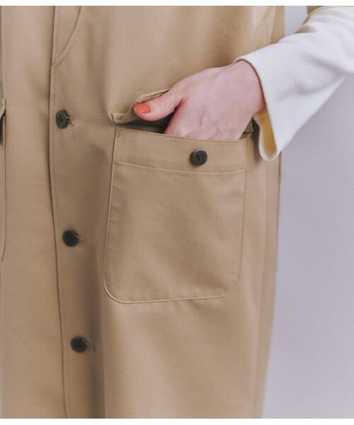 SIPULI / シプリ ミニ丈・ひざ丈ワンピース | Coated Cotton Poly Twill ハーフムーンポケットドレス | 詳細6