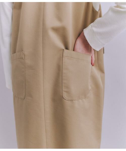 SIPULI / シプリ ミニ丈・ひざ丈ワンピース | Coated Cotton Poly Twill ハーフムーンポケットドレス | 詳細7