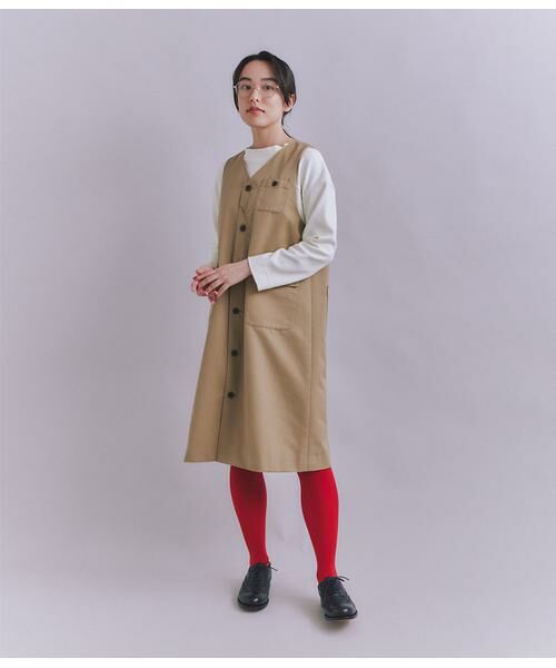 SIPULI / シプリ ミニ丈・ひざ丈ワンピース | Coated Cotton Poly Twill ハーフムーンポケットドレス | 詳細8