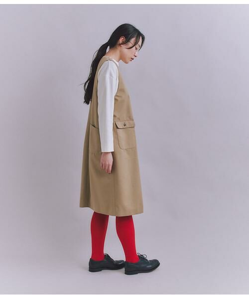 SIPULI / シプリ ミニ丈・ひざ丈ワンピース | Coated Cotton Poly Twill ハーフムーンポケットドレス | 詳細9