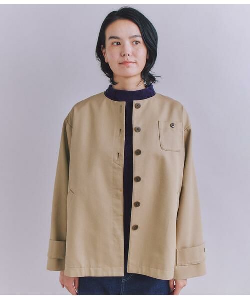 SIPULI / シプリ その他アウター | Coated Cotton Poly Twill ヘンリーハーフコート | 詳細1