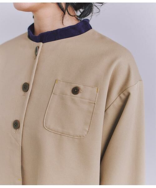 SIPULI / シプリ その他アウター | Coated Cotton Poly Twill ヘンリーハーフコート | 詳細4