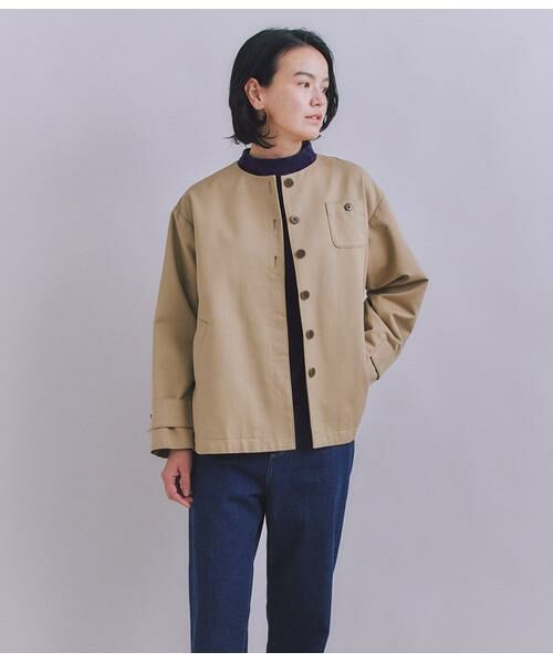 SIPULI/シプリ Coated Cotton Poly Twill ヘンリーハーフコート ベージュ 2 SIPULI/シプリ Coated Cotton Poly Twill ヘンリーハーフコート ベージュ 2