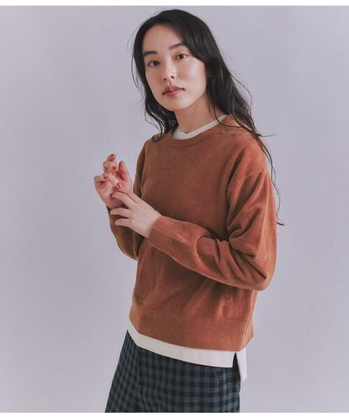 SIPULI/シプリ Creamy Cotton 玉ねぎ刺繍クルーネックニット ピンク 3 SIPULI/シプリ Creamy Cotton 玉ねぎ刺繍クルーネックニット ピンク 3