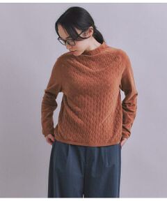 SIPULI / シプリ ニット・セーター | Creamy Cotton 木の葉柄ボトルネックニット